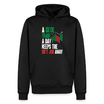 Trading Crypto Stock Market Investor Day Trader - Sweat à capuche Premium bio Homme - noir - Devant - Nico (187cm)