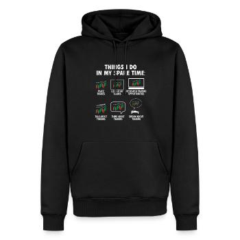 Trading Crypto Stock Market Investor Day Trader - Sweat à capuche Premium bio Homme - noir - Devant - Nico (187cm)