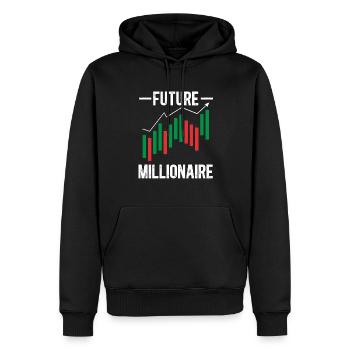 Trading Crypto Stock Market Investor Day Trader - Sweat à capuche Premium bio Homme - noir - Devant - Nico (187cm)