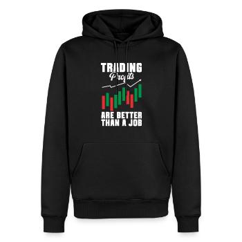 Trading Crypto Stock Market Investor Day Trader - Sweat à capuche Premium bio Homme - noir - Devant - Nico (187cm)