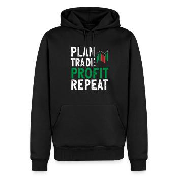 Trading Crypto Stock Market Investor Day Trader - Sweat à capuche Premium bio Homme - noir - Devant - Nico (187cm)