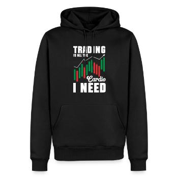Trading Crypto Stock Market Investor Day Trader - Sweat à capuche Premium bio Homme - noir - Devant - Nico (187cm)