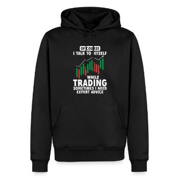 Trading Crypto Stock Market Investor Day Trader - Sweat à capuche Premium bio Homme - noir - Devant - Nico (187cm)