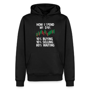 Trading Crypto Stock Market Investor Day Trader - Sweat à capuche Premium bio Homme - noir - Devant - Nico (187cm)