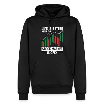 Trading Crypto Stock Market Investor Day Trader - Sweat à capuche Premium bio Homme - noir - Devant - Nico (187cm)