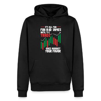 Trading Crypto Stock Market Investor Day Trader - Sweat à capuche Premium bio Homme - noir - Devant - Nico (187cm)