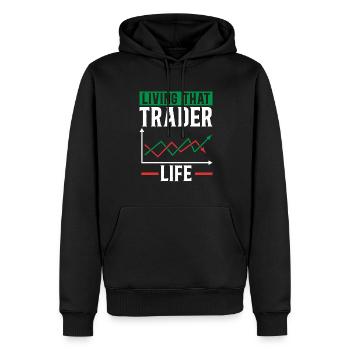 Trading Crypto Stock Market Investor Day Trader - Sweat à capuche Premium bio Homme - noir - Devant - Nico (187cm)