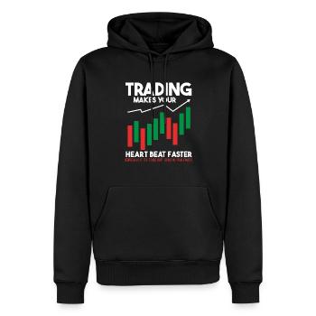Trading Crypto Stock Market Investor Day Trader - Sweat à capuche Premium bio Homme - noir - Devant - Nico (187cm)