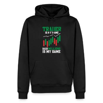 Trading Crypto Stock Market Investor Day Trader - Sweat à capuche Premium bio Homme - noir - Devant - Nico (187cm)