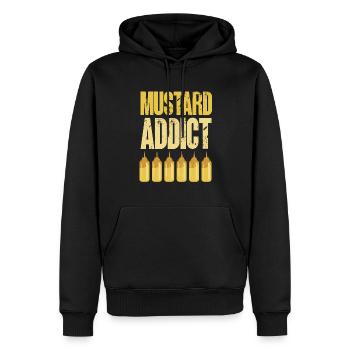 Senf Mustard - Männer Premium Bio Hoodie - Schwarz - Vorne - Nico (187cm)