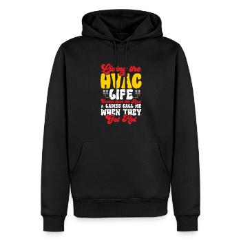 Chauffage, Climatisation, Ventilation, Technicien - Sweat à capuche Premium bio Homme - noir - Devant - Nico (187cm)