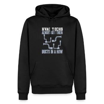 Chauffage, Climatisation, Ventilation, Technicien - Sweat à capuche Premium bio Homme - noir - Devant - Nico (187cm)