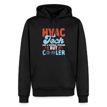 Chauffage, Climatisation, Ventilation, Technicien - Sweat à capuche Premium bio Homme - noir - Devant - Nico (187cm)