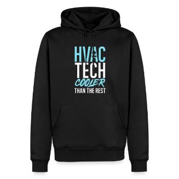 Chauffage, Climatisation, Ventilation, Technicien - Sweat à capuche Premium bio Homme - noir - Devant - Nico (187cm)