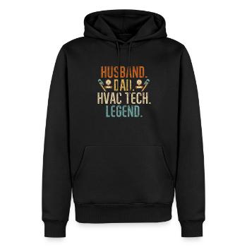 Chauffage, Climatisation, Ventilation, Technicien - Sweat à capuche Premium bio Homme - noir - Devant - Nico (187cm)