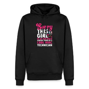 Chauffage, Climatisation, Ventilation, Technicien - Sweat à capuche Premium bio Homme - noir - Devant - Nico (187cm)