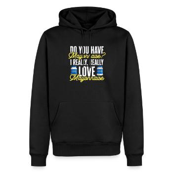 Mayonnaise - Sweat à capuche Premium bio Homme - noir - Devant - Nico (187cm)