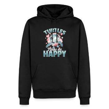 Drôle de tortue de mer Les tortues animales me rendent heureux - Sweat à capuche Premium bio Homme - noir - Devant - Nico (187cm)
