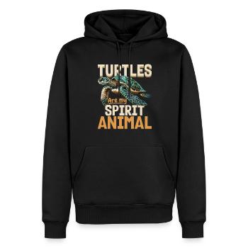 Tortue de mer Les tortues sont mon animal spirituel - Sweat à capuche Premium bio Homme - noir - Devant - Nico (187cm)