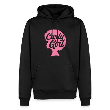 Cheveux bouclés Boucles afro Cheveux naturels - Sweat à capuche Premium bio Homme - noir - Devant - Nico (187cm)