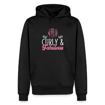 Cheveux bouclés Boucles afro Cheveux naturels - Sweat à capuche Premium bio Homme - noir - Devant - Nico (187cm)