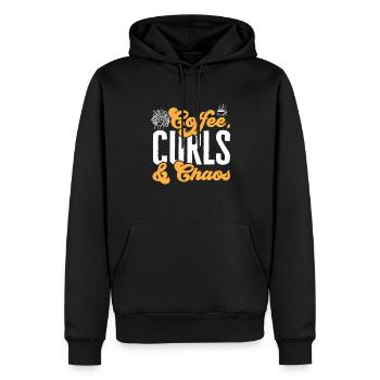 Cheveux bouclés Boucles afro Cheveux naturels - Sweat à capuche Premium bio Homme - noir - Devant - Nico (187cm)