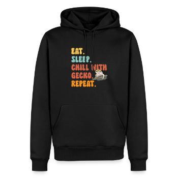 Leopardgecko Reptil Haustier Gecko - Männer Premium Bio Hoodie - Schwarz - Vorne - Nico (187cm)