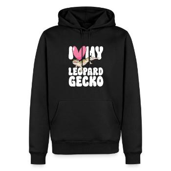Leopardgecko Reptil Haustier Gecko - Männer Premium Bio Hoodie - Schwarz - Vorne - Nico (187cm)