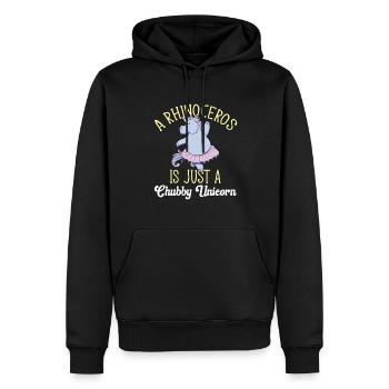 Nashorn Rhino Einhorn - Männer Premium Bio Hoodie - Schwarz - Vorne - Nico (187cm)