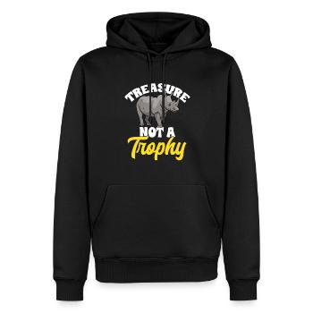 Nashorn Rhino Einhorn - Männer Premium Bio Hoodie - Schwarz - Vorne - Nico (187cm)