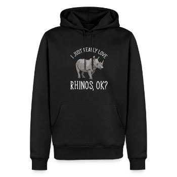 Nashorn Rhino Einhorn - Männer Premium Bio Hoodie - Schwarz - Vorne - Nico (187cm)