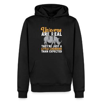 Nashorn Rhino Einhorn - Männer Premium Bio Hoodie - Schwarz - Vorne - Nico (187cm)