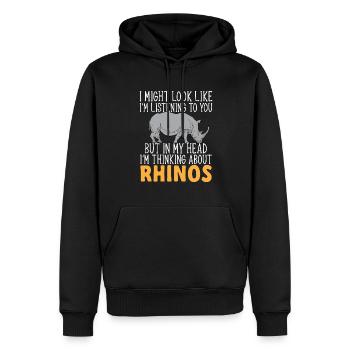 Nashorn Rhino Einhorn - Männer Premium Bio Hoodie - Schwarz - Vorne - Nico (187cm)