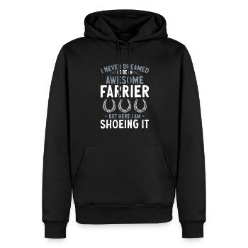 Hufschmied Hufeisen Pferdebeschlag - Männer Premium Bio Hoodie - Schwarz - Vorne - Nico (187cm)