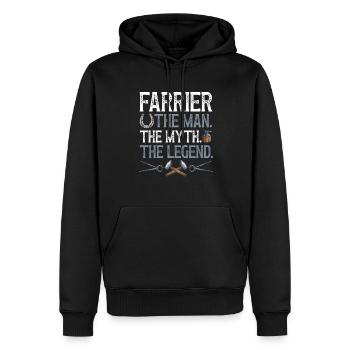 Hufschmied Hufeisen Pferdebeschlag - Männer Premium Bio Hoodie - Schwarz - Vorne - Nico (187cm)