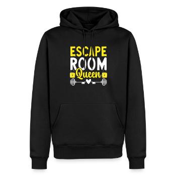 Salle d’évasion - Sweat à capuche Premium bio Homme - noir - Devant - Nico (187cm)