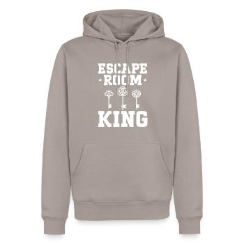 Salle d’évasion - Sweat à capuche Premium bio Homme - taupe - Devant - Nico (187cm)