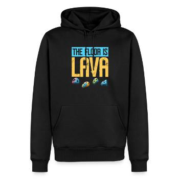 Le sol est en bloc de lave - Sweat à capuche Premium bio Homme - noir - Devant - Nico (187cm)