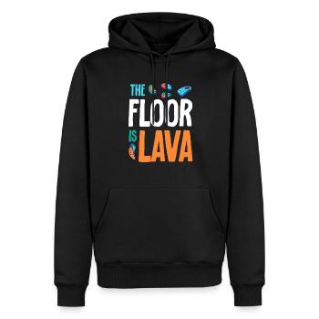 Le sol est en bloc de lave - Sweat à capuche Premium bio Homme - noir - Devant - Nico (187cm)