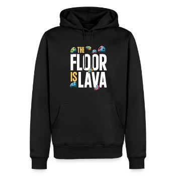 Le sol est en bloc de lave - Sweat à capuche Premium bio Homme - noir - Devant - Nico (187cm)