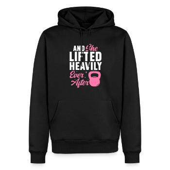 Kettlebell Workout Entraînement de fitness - Sweat à capuche Premium bio Homme - noir - Devant - Nico (187cm)