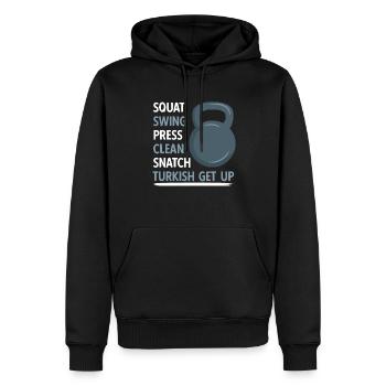 Kettlebell Workout Entraînement de fitness - Sweat à capuche Premium bio Homme - noir - Devant - Nico (187cm)