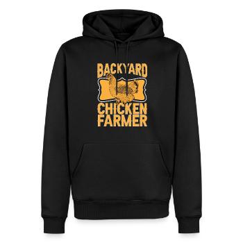 Poulet, Éleveur, Coq, Poule, Poulets de basse-cour, - Sweat à capuche Premium bio Homme - noir - Devant - Nico (187cm)