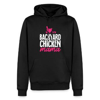 Poulet, Éleveur, Coq, Poule, Poulets de basse-cour, - Sweat à capuche Premium bio Homme - noir - Devant - Nico (187cm)