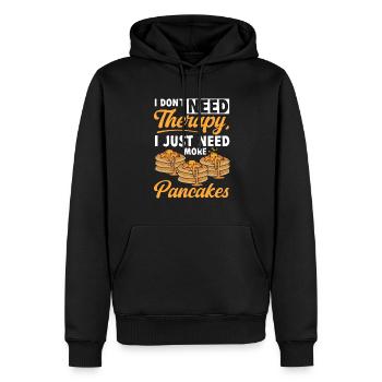 Pancake Breakfast Pancakes - Men’s Premium Organic Hoodie - black - Front - Nico (187cm)
