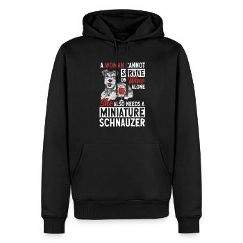 Schnauzer nain Chien Schnauzer - Sweat à capuche Premium bio Homme - noir - Devant - Nico (187cm)