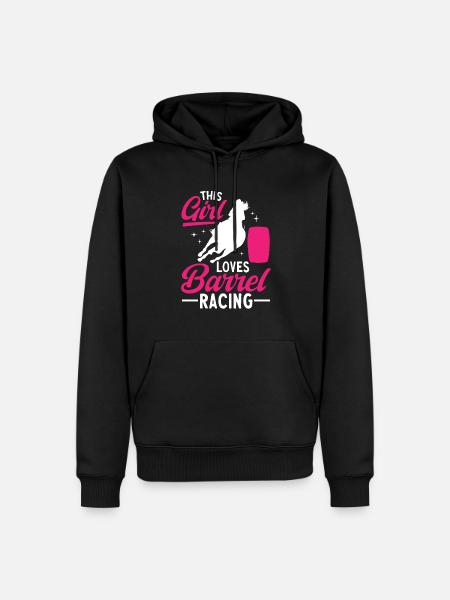 Rodeo Barrel Racing Pferd - Männer Premium Bio Hoodie - Schwarz