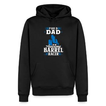 Cheval de course de barils de rodéo - Sweat à capuche Premium bio Homme - noir - Devant - Nico (187cm)