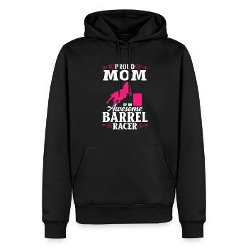 Cheval de course de barils de rodéo - Sweat à capuche Premium bio Homme - noir - Devant - Nico (187cm)