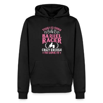 Cheval de course de barils de rodéo - Sweat à capuche Premium bio Homme - noir - Devant - Nico (187cm)